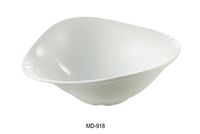 Yanco MD-918 Milando Bowl, 3.5 qt Capacity, 18" Length, 14.5" Width, 5" Height, Melamine, White Color, Pack of 6