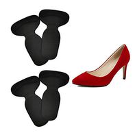 SUKRAGRAHA Anti-Slip Heel Grips Inserts Liners Foot Insoles High Heel Cushion Silicone Shoe Pads for Too Big Shoes Back of Heel Protector (2 Pairs, Black)