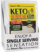 NaturesPlus KETOSlim Vanilla Shake (8 Pack) - 1.16 oz, Vegetarian Protein Powder - Low Carb Plant-Based Meal Replacement, Perfect for Keto, Low Glycemic & Diabetic Diets - Gluten-Free - 8 Servings