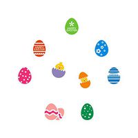 LIEJIE Easter Bunny Wall Stickers Happy Easter Rabbit Vinyl Decal Art Wall Sticker DIY Home Room Decor (Black)