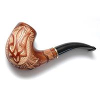 Dr.Watson - TRYZUB Tobacco Smoking Pipe - Ukrainian TRIDENT - Hand Carved, Pear wood + Gift Pouch