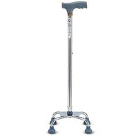 Lxn Healthcare Aluminium Quad Cane Walking Aid Adjustable Height Non-Slip - Small Base (16.5cm X 22cm)