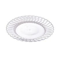 Fineline Settings 206-CL, 6-Inch Flairware Clear Plastic Dessert Plates, Party Catering Disposable Salad Dessert Round Dinner Plates (180)