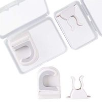 White Self Adhesive Mop and Broom Holder, Wall Mounted Storage Rack Storage & Organization for Home, Bathroom, Kitchen and Closet - 4 Pack