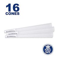 Elements 16 King Size Rice Cones - W Gallery Box - Ultra Thin 109mm Pre Rolled Cones, 26mm Filter Tips, Natural White Unbleached Unrefined Rolling Papers, Bulk Pack Bundle, Compare RAW 110mm KS