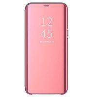 Case Compatible with Samsung Galaxy S20 Ultra case Ultra Slim Translucent View Vertical Flip Standing Kickstand Mirror Flexible Hard Plastic Protective Cover Bumper case for S20 Ultra (Rose Gold)