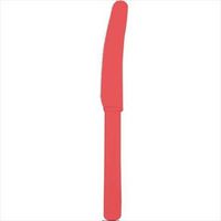 Club Pack of 288 Coral Pink Red Premium Heavy-Duty Plastic Party Knives