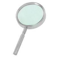 uxcell 65mm Dia Lens Silver Tone Grip Hand Held 6X Metal Magnifying Glass