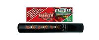 Herb Airtight Tube Pocket Protector with Juicy Jay's Strawberry 1.25 Flavored Hemp Rolling Papers 1 Count DC Crafts Nation- Tiki Man