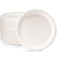 100% Compostable 10 Inch Heavy-Duty Plates [125 Pack] Eco-Friendly Disposable Sugarcane Paper Plates