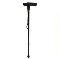 DZY Old Man Smart Cane GPS Positioning Call Stick Retractable Aluminum Alloy Four Feet Non-Slip (Color : Black)
