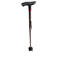 Sacow Folding Walking Cane, Adjustable Walking Stick with LED Light SOS Alarm