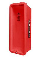 CATO 10551-P Red Plastic Chief Fire Extinguisher Cabinet for 2-1/2 or 5 lb. Extinguisher, with Clear Pull Panel and Cylinder Lock