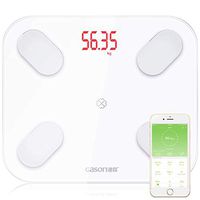 Bluetooth Body Fat Scale Scientific Smart BMI Scale LED Digital Bathroom Wireless Weight Scale Body Composition Analyzer with App Android Or iOS,White