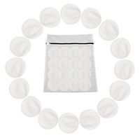 Bamboo Makeup Remover Pads (16 Pack), 8cm Reusable Organic Bamboo Cotton Rounds with Laundry Bag, Washable Facial Cleansing Cloths for Eye Makeup Remove Face Wipe