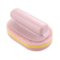 Denzar Scrub Sponge,Handle Sponge Brush Cleaning for Kitchen Bathroom Tub Scrubbing Shower Bathtub Scrubber (Pink)