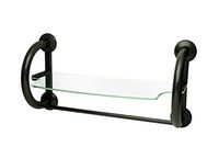 Grabcessories 61037 2-in-1 Grab Bar Towel Shelf with Free Hollow Wall Anchors (4), Oil Rubbed Bronze