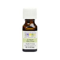 Aura Cacia Pure Lemon Tea Tree Essential Oil | 0.5 fl. oz. in Box | Leptospermum petersonii