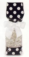Black with White Polka Dots Tall Cellophane Goodie Bag (2in. W x 9 1/2in. H x 1 7/8in. Deep) - pack of 10