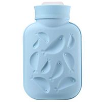 YUN Thicken Large Water Injection Silicone hot Water Bottle Warm Heart Guard Heat hot Hand Palace Belly Artifact (Color : Blue)