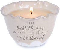 Pavilion Gift Company Love Lives Here - The Best Things in Life are Meant to be Shared Single Wick Ceramic Tranquility Scented Candle