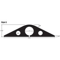 Powerback RFD7-5 Durable Rubber Heavy Duty Single Channel Duct Protector for Cable and Hose Lines up to 1" Diameter, Black, 5' Length