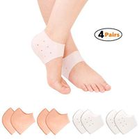 4 Pairs Silicone Heel Cups Gel Heel Protectors Heel Cushion Pads for Heel Pain Relief Dry Cracked Heel, Plantar Fasciitis, Achilles Tendinitis
