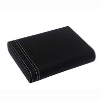 Cigar Humidor Desktop Cigar Box, Cedar Wood Lining Leather Surface Cigarette Case Travel Portable Cigar Humidor, Compact Men's Gift Box, Can Hold 5 Cigars, Black Wood Lined