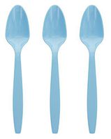 Amcrate Light Blue Disposable Medium Weight Plastic Spoons - Ideal for Weddings, Party’s, Birthdays, Dinners, Lunch’s. (Pack of 100)