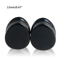 Natural Stone Teardrop Ear Plugs Tunnel Ear Expander Stretcher Piercing Jewelry Best For gift Womans Accessory Trendy Creative | Types - Obsidian 12mm