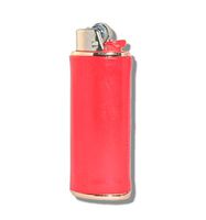 Red EEL Skin Lighter Cover Sleeve – Rose Gold Metal LCR-3B