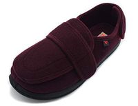 DS-Slippers Women's Diabetic Slippers Arthritis Edema Slippers with Adjustable Strap (8.5, WineRed)