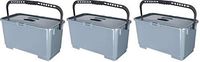 Carlisle 363301923 Polypropylene Rectangular Squeegee Bucket, 6 Gallon Capacity, 20-1/2" Length x 10-1/2" Width x 11-1/4" Height, Gray (3-(Pack))
