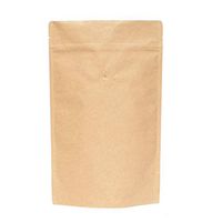 AwePackage High Barrier Natural Kraft Paper Stand up Zipper Coffee Pouch Bag with Valve (50, 16 OZ)