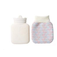 OBRlygeuaw Explosion Proof Tasteless Hot Water Bottle,Silicone high Density Water Injection Style for Pain Relief hot Compress and Heat Therapy-Beige 10.5x15.8cm(4x6inch)