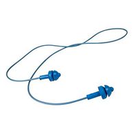 Metal and X-Ray Detectable Food Safe 2 Flange Earplugs with 2 Blue Plugs and Blue Detectable Cord Box of 200