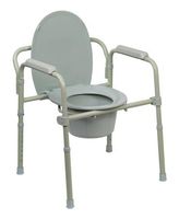 McKesson Folding Steel Frame Commode with 8 QT Bucket - 1 Each / Each - 48643301