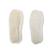 WOBAOS Sheepskin Replacement Insoles -Unisex Cozy Warm Thick Fleece Wool Insoles (2 Pairs) (Men's 10 D(M) US, White)