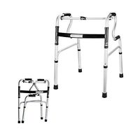 Rolling Walkers Walker, Disabled Person, Assisting The Elderly, Walking, Crutches, Walking Aid, Anti-Skid Walking Stick (Color : Silver, Size : 514872CM)