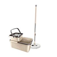 MOP Spinning and Bucket Cleaning Set with Roller Wheel Adjustable Separable Household Beige Head2