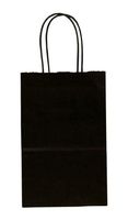 Premier Packaging AMZ-294015 15 Count Pinstripe Shopper Gift Bag, 5.25 by 8.25-Inch, Black