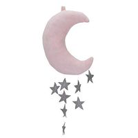 Kuhxz Cute Plush Moon Cloud Pillow Baby Room Hanging Soft Decor Bed Curtain for Healthier Life(Moon:25cm,Cloud 26x17x6cm)