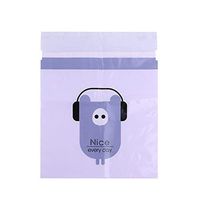 Ecurson Mini Trash Bags Self-Adhesive Garbage Bag Car Back Reusable Small Rubbish Bags Easy Hanging 4 Colors Waterproof Leak-proof for Car Table Kitchen, 15 Packed (Purple)