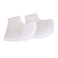 SUPVOX 1 Pair Silicone Gel Heel Sleeve Plantar Fasciitis Inserts Heel Protectors for Heel Pain and Cracked Heel (White)