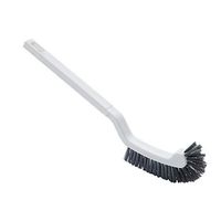 Gessppo Semicircular Toilet Cleaning Brush Plastic Corner Rim Cleaning Brush Cleaner Bent Bowl Handle Cleaning Brush (White)