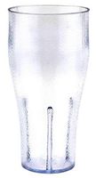 GET 7724-1-CL-EC BPA-Free Bell-Shaped Soda Float Textured Plastic Tumblers, 24 Ounce, Clear (Set of 4)