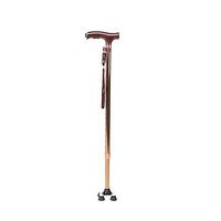 Canes for Women Men Massage Walking Stick with Bright LED Light Height Adjustable with Stability 4 Feet Base for Elders Safety (Golden)