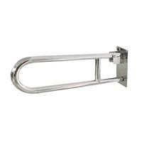 Teerwere Toilet Rail U-Shaped Toilet Frame Rail Bathroom Seat Support Foldable Anti-Skid Anti-Fall Toilet Bathroom for Elderly and Handicap (Color : Silver, Size : 32x80cm)