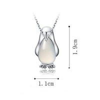Animal Shaped Pendant Good Women Silver Plated Penguin Necklace Faux Opal Pretty Bright Cute For gift Simple Lovely Cheap Elegant Aesthetic Accessory Daily