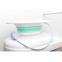 H&W Hip Bath,Sitz Bath Over The Toilet, Foldable Special Basin for Pregnant Women, Used for Hemorrhoids and Perineum Treatment, Relieve Inflammation of Vagina or Anus, with Flushing air Pump (Green)